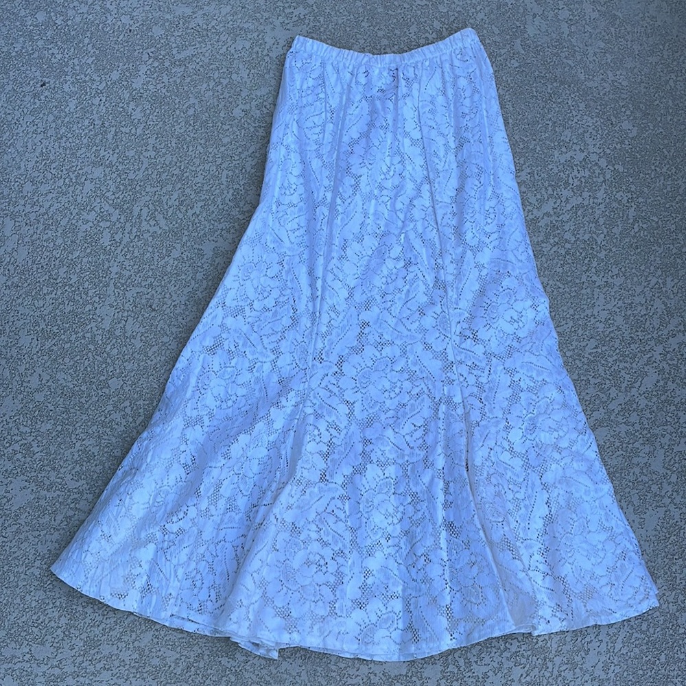 White Lace Sheer Skirt - image 2
